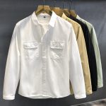 Men’s Casual Long Sleeve Solid Color Shirt