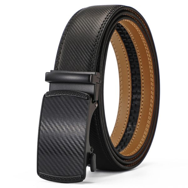 automatic buckle cowhide belt