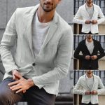 Linen Solid Color Casual Suit