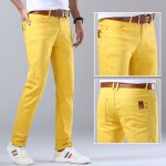 Casual Men’s Slim Straight Stretch Colored Trousers
